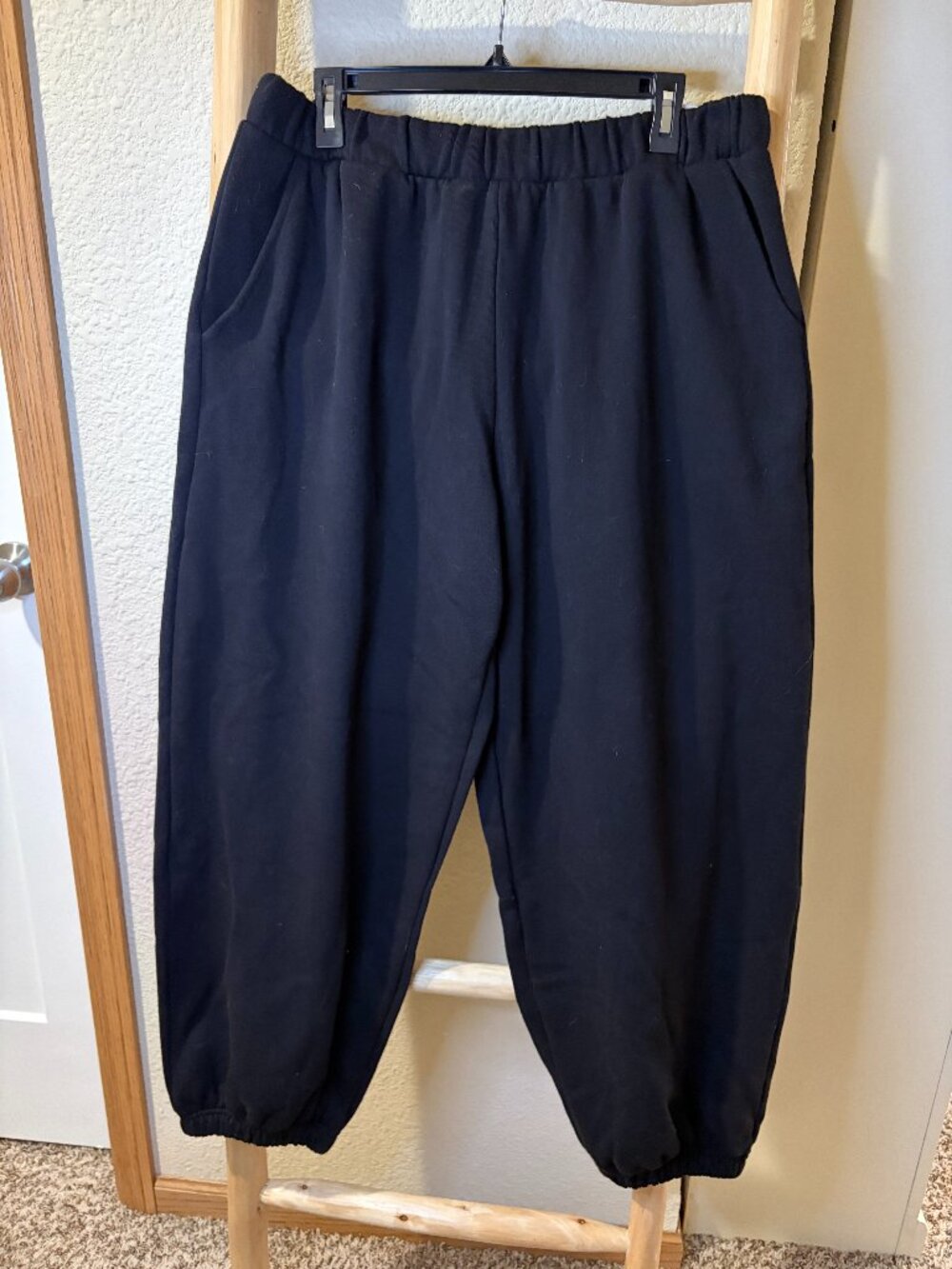 Victoria's Secret PINK Ivy Fleece Baggy Sweatpants Black Size Large NWT